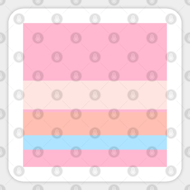 A superior unity of Fresh Air, Cornflower Blue, Baby Pink, Misty Rose and Pale Rose stripes. Sticker by Sociable Stripes